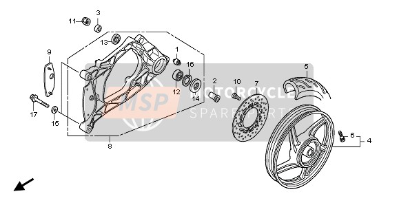 Honda SH125S 2011 Ruota posteriore & Braccio oscillante per un 2011 Honda SH125S